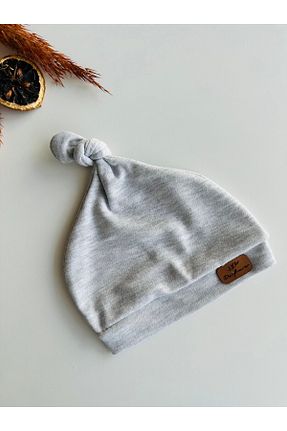 کلاه پشمی طوسی بچه گانه پنبه ای minço bebe - کد 898838919