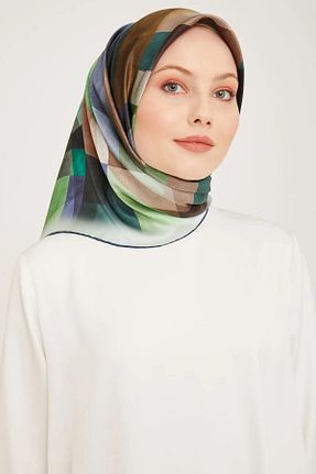 روسری آبی کرپ ساتن ابریشم Armine - کد 893331599