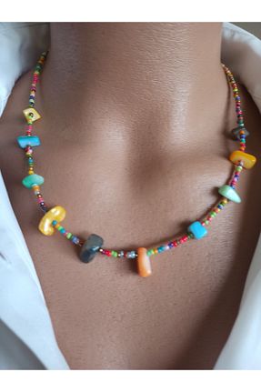 گردنبند جواهر رنگی زنانه منجق sondonfashion - کد 898231645