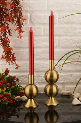 شمعدان و شمع گیر قهوه ای فلزی TR Turan Collection - کد 898230161