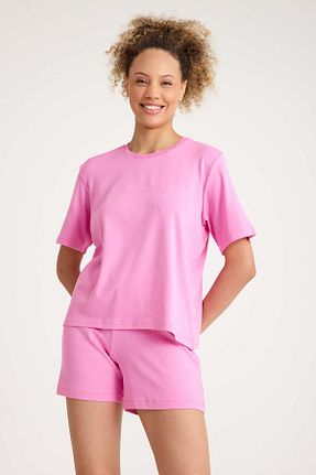 ست لباس راحتی صورتی زنانه ساده No52 HomeWear - کد 898229718