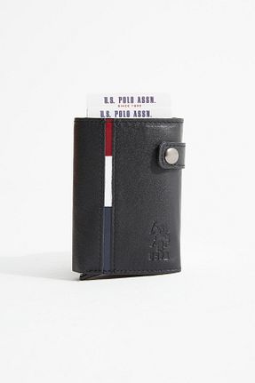 کیف پول مشکی مردانه چرم خالص U.S. Polo Assn. - کد 898237314