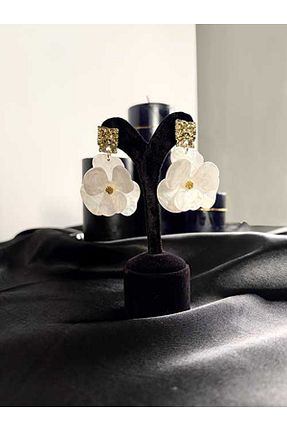 گوشواره جواهر سفید زیرکن MODA - کد 898264192