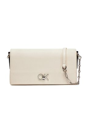 کیف دوشی سفید زنانه چرم مصنوعی Calvin Klein - کد 887090040