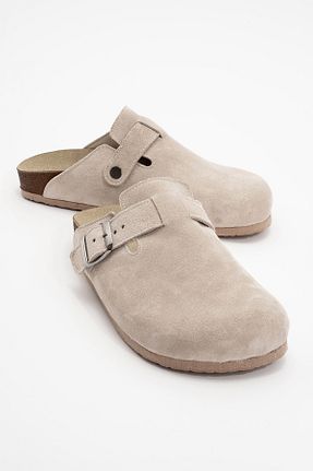 دمپائی بژ زنانه چرم خالص luvishoes - کد 767350885