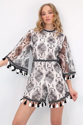 سرهمی مشکی زنانه بدون آستین Trend Alaçatı Stili - کد 897430977