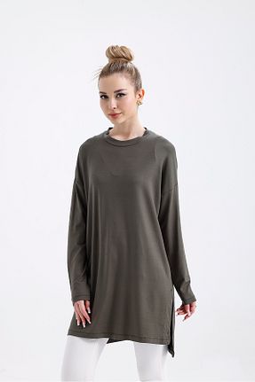 تونیک خاکی زنانه بافت mermaya - کد 896988055