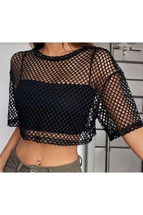 تیشرت مشکی زنانه کراپ Pupa - کد 896992107