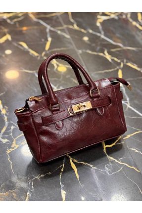 کیف دوشی زرشکی زنانه چرم مصنوعی Detre - کد 897016380
