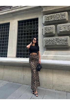 دامن سبز زنانه پارچه FEWTİNT - کد 854858226