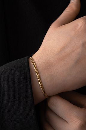 دستبند استیل (فولاد) طلائی زنانه استیل ضد زنگ ByFlorya Jewelry - کد 807997753