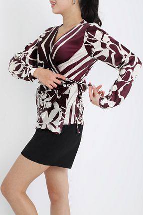 بلوز قهوه ای زنانه طرح دار YORSSTYLE - کد 883247939