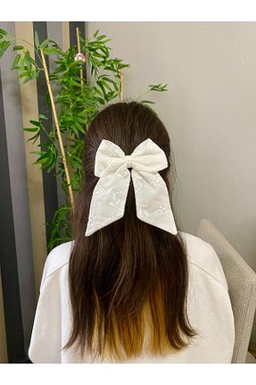 گیره سر سفید زنانه پلی استر UniqueHandMade - کد 739799792