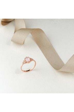 انگشتر نقره صورتی زنانه زیرکن Siset Gümüş - کد 260100771