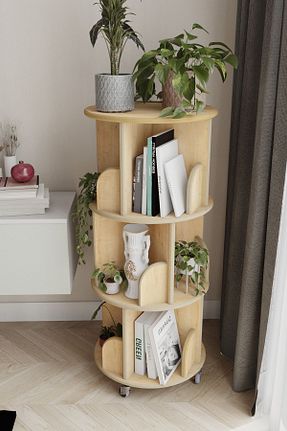 قفسه کتاب قهوه ای 103 سانتی متر zeo wood design - کد 666172492