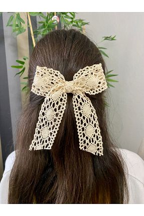 گیره سر بژ زنانه پلی استر UniqueHandMade - کد 442607132