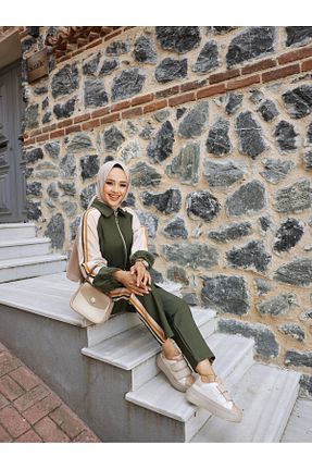 ست گرمکن حجاب خاکی زنانه رگولار Wovi Moda - کد 856892529