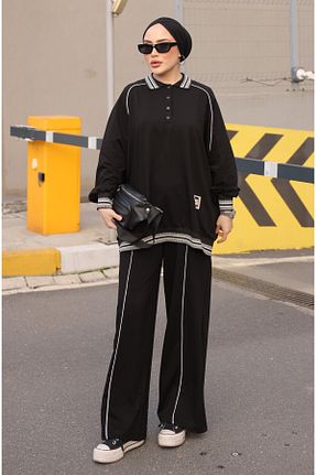 ست گرمکن حجاب مشکی زنانه اورسایز Wovi Moda - کد 896550738