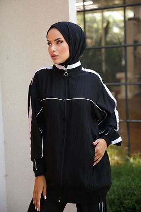 ست گرمکن حجاب مشکی زنانه رگولار Wovi Moda - کد 851198033