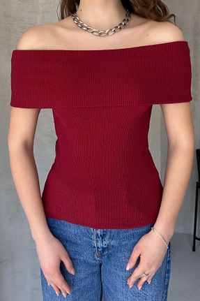 بلوز زرشکی زنانه رگولار New Now - کد 897066842