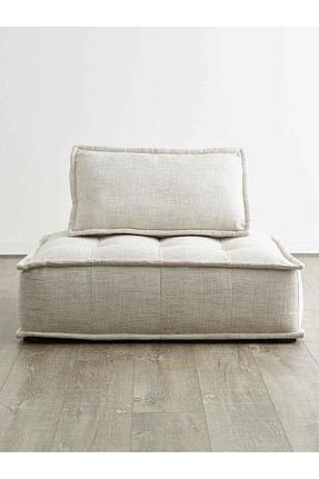 پوف و نیمکت بژ 80 x 80 beyzima - کد 897066115