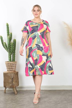 لباس سایز بزرگ صورتی زنانه ویسکون Mooi XXL - کد 897064707