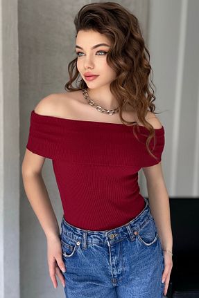بلوز زرشکی زنانه رگولار New Now - کد 897066842