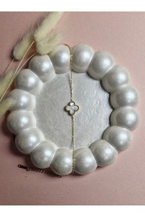 دستبند استیل (فولاد) سفید زنانه استیل (فولاد) Ivory Pearl - کد 897104718