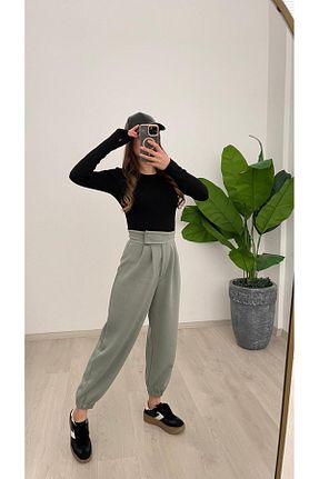 شلوار سبز زنانه مخلوط پلی استر Nazline - کد 897120778