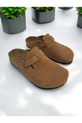 دمپائی قهوه ای زنانه چرم مصنوعی Shoes - کد 814427618