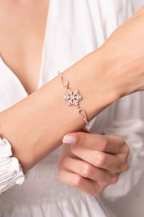 دستبند نقره صورتی زنانه 925 عیار İSTANBULTAKI925 - کد 897103224