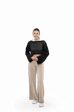 بلوز مشکی زنانه Ajurlu Bye Bye - کد 897129318