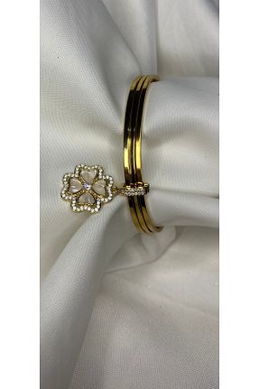 دستبند استیل (فولاد) طلائی زنانه استیل (فولاد) nss sky rock - کد 897106804