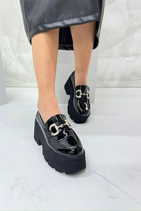 کفش لوفر مشکی زنانه چرم لاکی inizio - کد 839490377