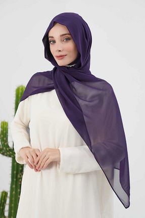 شال بنفش زنانه شیفون Aisha