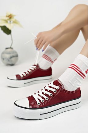 کفش اسنیکر زرشکی زنانه بند دار XStreet - کد 897163172