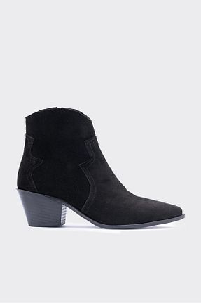 بوت / نیم بوت مشکی زنانه چرم خالص SHOEMARK - کد 896531970