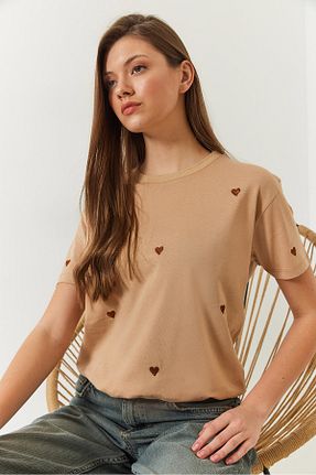 تیشرت قهوه ای زنانه Straight Bianco Lucci - کد 897246408