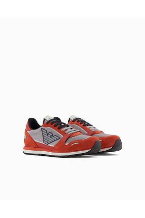 کفش اسنیکر آبی مردانه بند دار Emporio Armani - کد 897817549