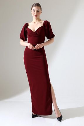 لباس زرشکی زنانه کرپ Deafox - کد 897224372