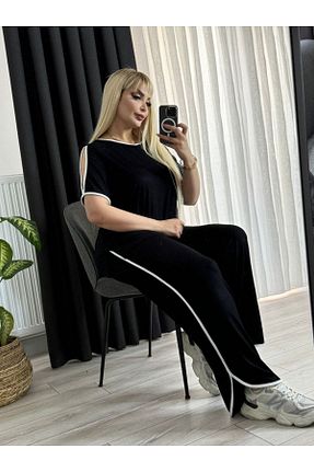 ست گرمکن سایز بزرگ مشکی زنانه مخلوط ویسکون Butik Nilyam - کد 897209369