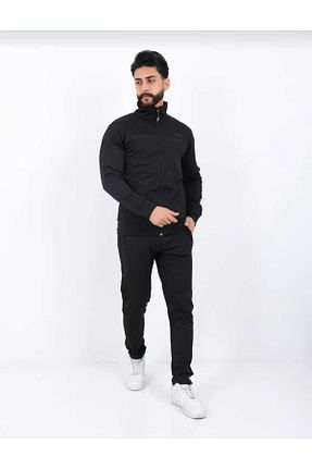 ست بالاتنه و پائین تنه مشکی مردانه بافت Tuwan - کد 896747814