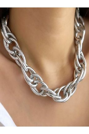 گردنبند استیل ( فولاد ) طوسی زنانه استیل (فولاد) Ayenci - کد 897249897