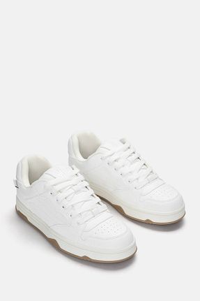 کفش اسنیکر سفید مردانه چرم اصل Pull & Bear - کد 36898670