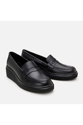 کفش لوفر مشکی زنانه چرم خالص Hotiç - کد 897255033