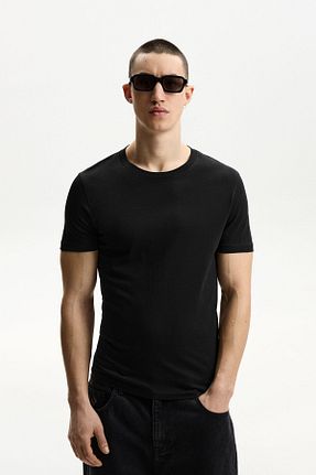 تیشرت مشکی مردانه Relaxed Bershka - کد 885092570
