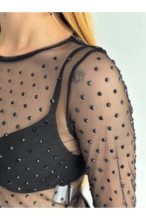 بلوز مشکی زنانه یقه دوچرخه Aida Fashion - کد 897269088