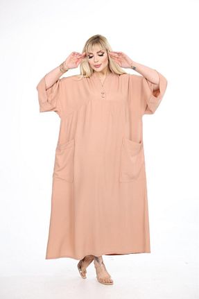 لباس سایز بزرگ صورتی زنانه بافتنی mervemoda - کد 899107948