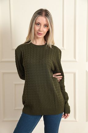 پلیور خاکی زنانه Saç Örgü ModaPlaza - کد 897257796