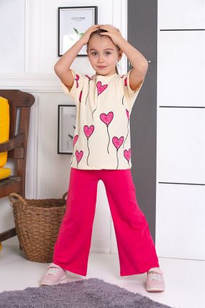 ست بالاتنه و پائین تنه صورتی بچه گانه بافتنی tunays shopping - کد 898056488